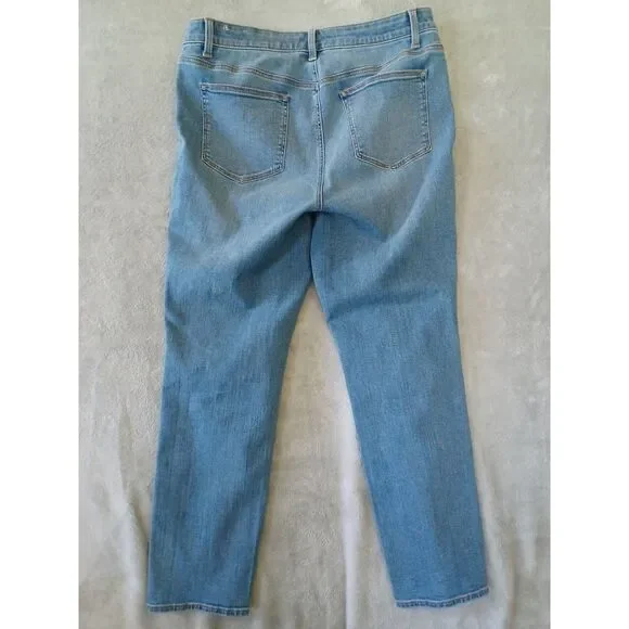 Talbots Straight Leg Jeans High Waist Medium Blue Wash Size 14 Petite Women's - Picture 2 of 11